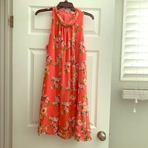 NWOT Eva Mendes peach floral shift dress